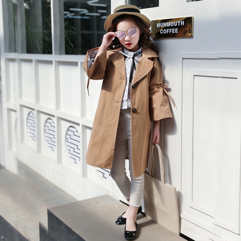 Kids Jacket For Teenagers Baby Girls Trench Coat Children Outerwear Autumn Girls Windbreaker Jackets 4 5 6 7 8 9 10 11 12 13t
