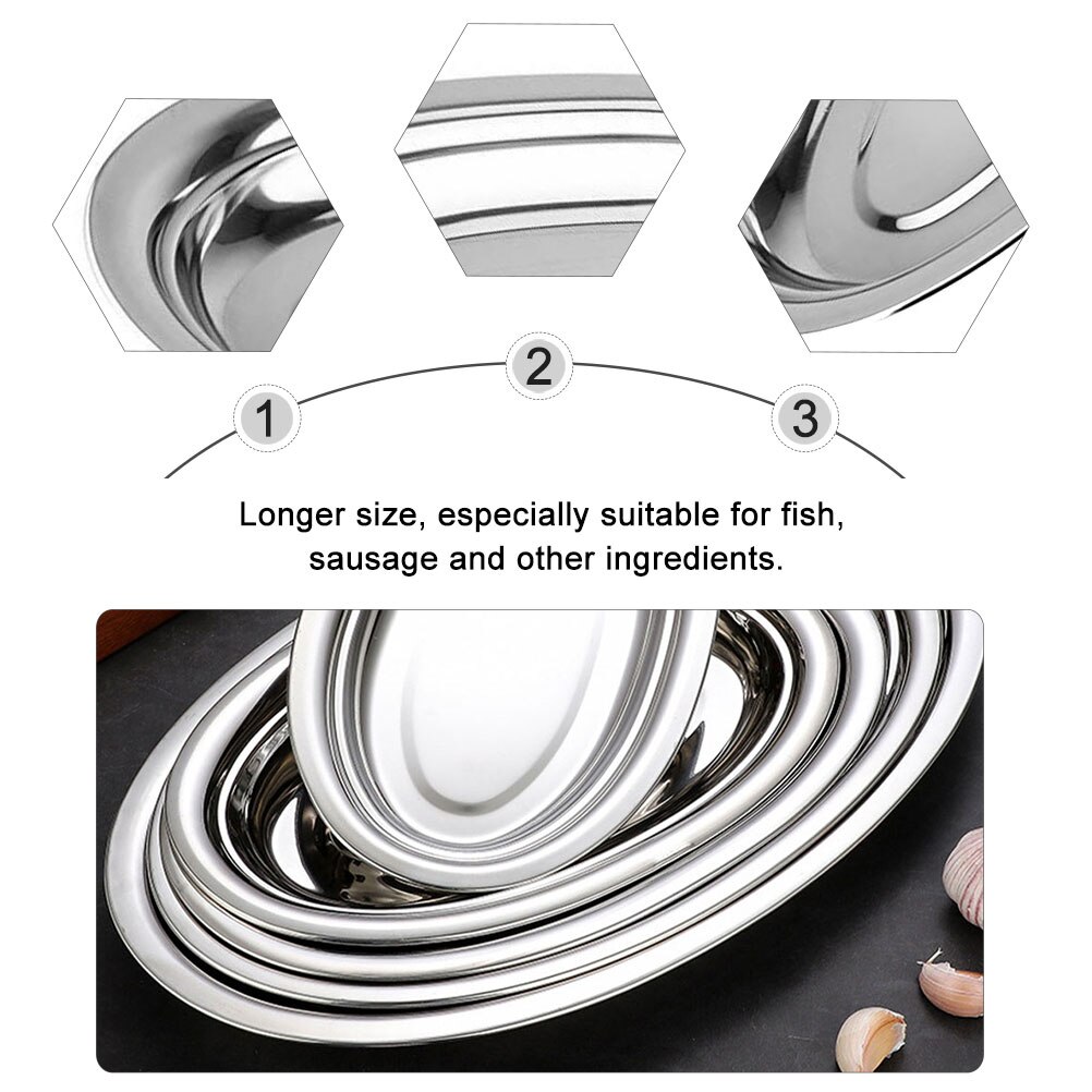 2pcs Fish Serving Dish Steamed Fish Plate Food Steamer Plate Restaurant Food Plate