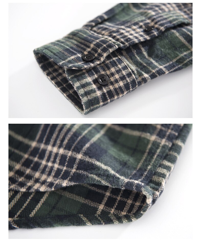 Ropa De Hombre, camisa a cuadros De algodón para Hombre, camisa De manga larga ajustadas coreanas, camisa informal De franela De algodón