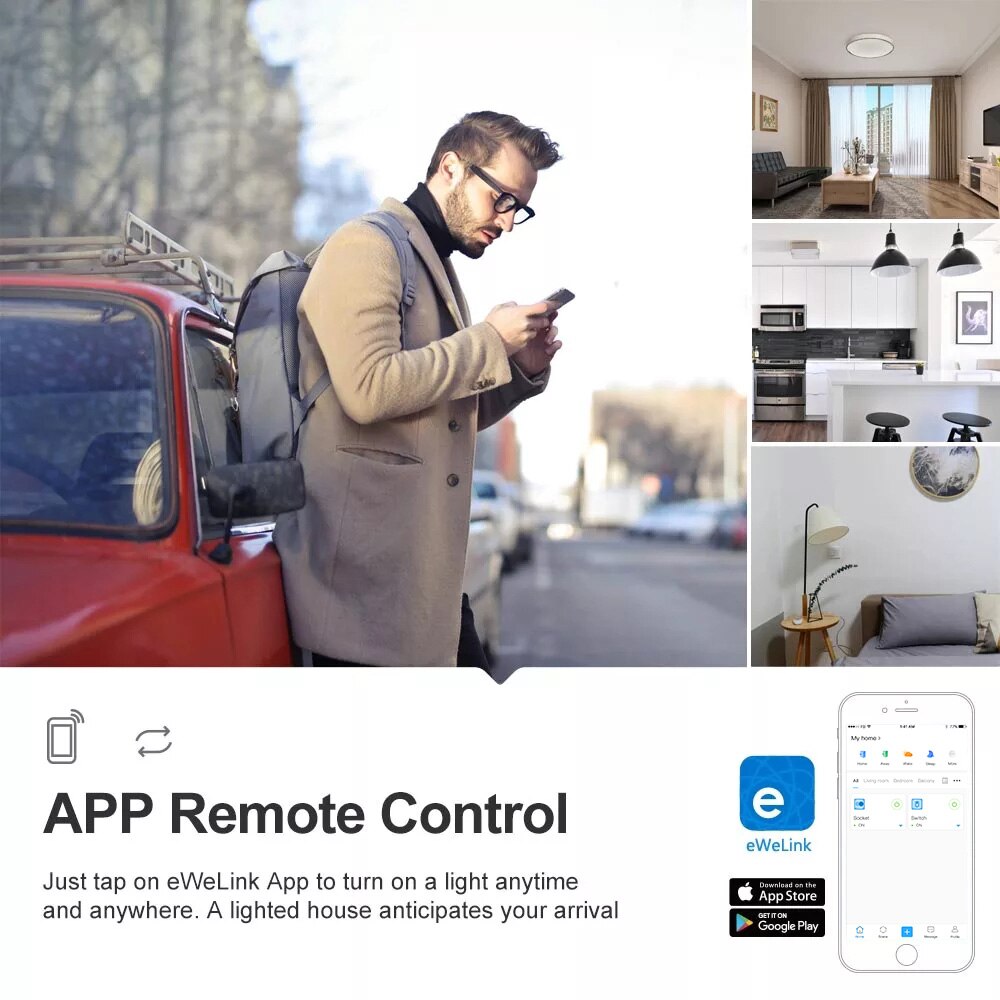 3/10 stk itead sonoff basic  r3 wifi switch relæmodul switch modul trådløs smart lys switch wifi diy switch arbejde med alexa