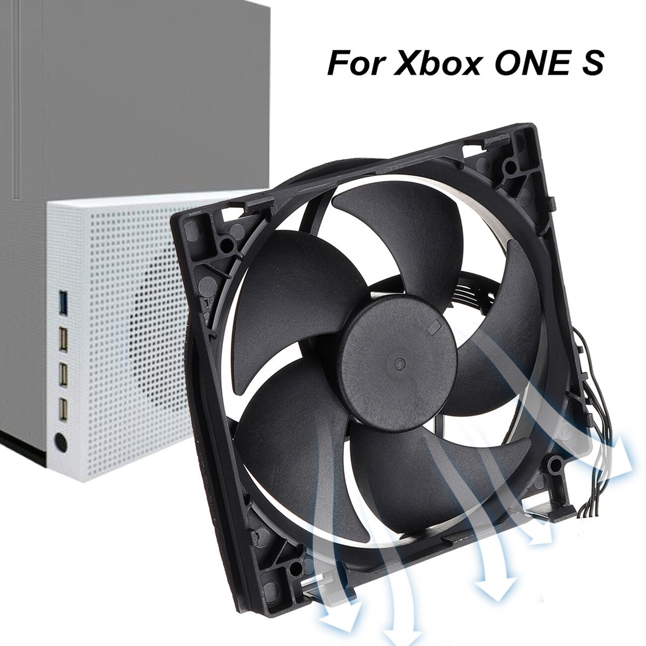 ventilateur de remplacement de ventilateurs de refroidisseur de processeur 5 lames 4 broches connecteur ventilateur de refroidissement pour xb-ox ONE S plastique, ventilateur d'échappement à faible bruit