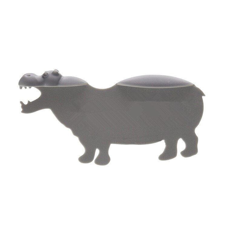 3 Colors Cute Hippo Animal Bookmark Reading Bookmarks 3D Cartoon Book Markers Page Holder: Gray