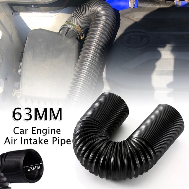 1M 63/76mm Car Engine Flexible Air Intake Air hose Pipe Inlet Hose Tube Car Air Filter Intake Cold Air Ducting Feed Hose Pipe: Inner Diameter 63mm