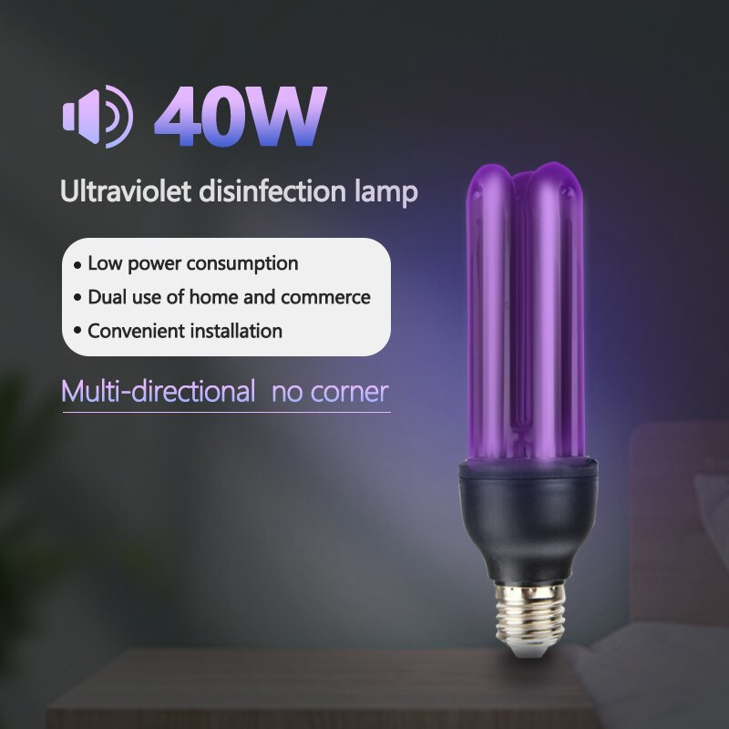 Ampoule fluorescente UV, modèle, 220V, E27, 40W, spirale, économie de lumière noire, lampe violette