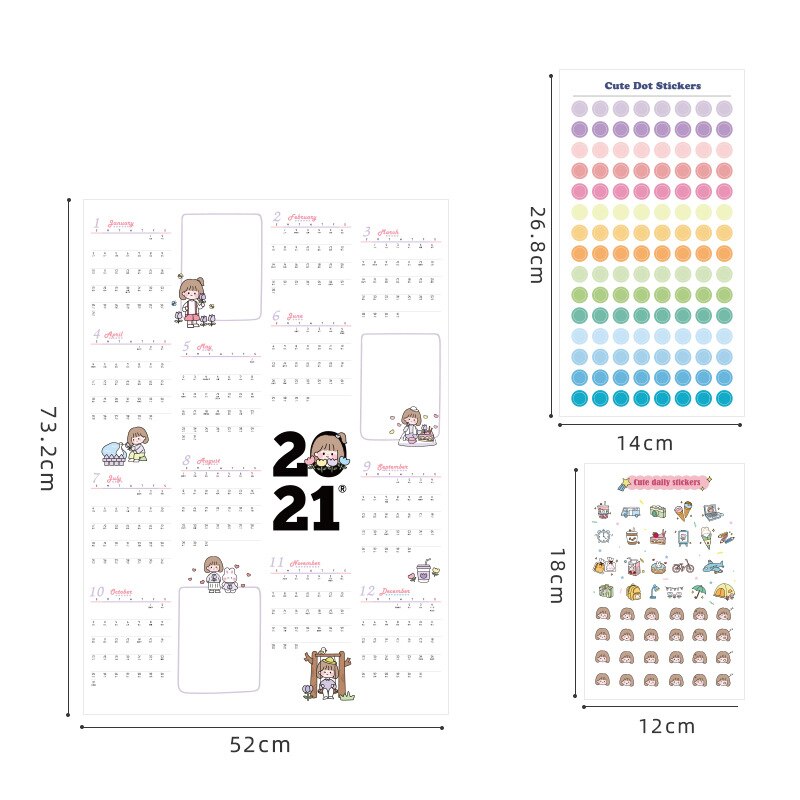 Daglig planerare 365 dagar kalender väggdekoration väggkalender kontorsskola daglig planerare anteckningar schema: A