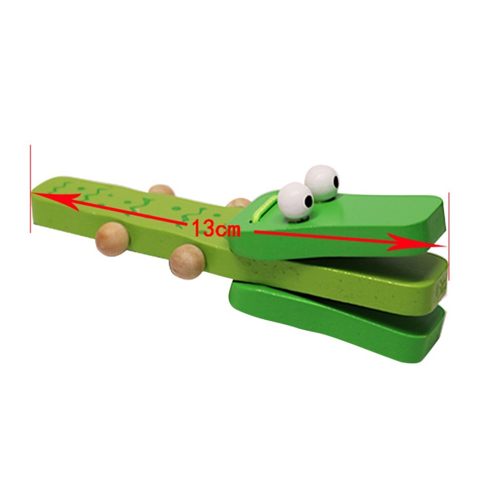 Krokodil Vorm Houten Castanet Baby Muziekinstrument Cartoon Baby Musical Instrument Educatief Speelgoed Rammelaar Speelgoed