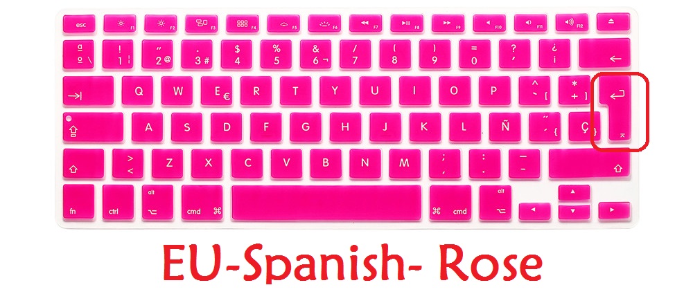 Eu Ons Spaanse Keyboard Voor Macbook Air Pro Retina 13 15 Spaans Toetsenbord Cover Silicium A1466 A1278 A1286 A1398 Toetsenbord huid: EU Rose