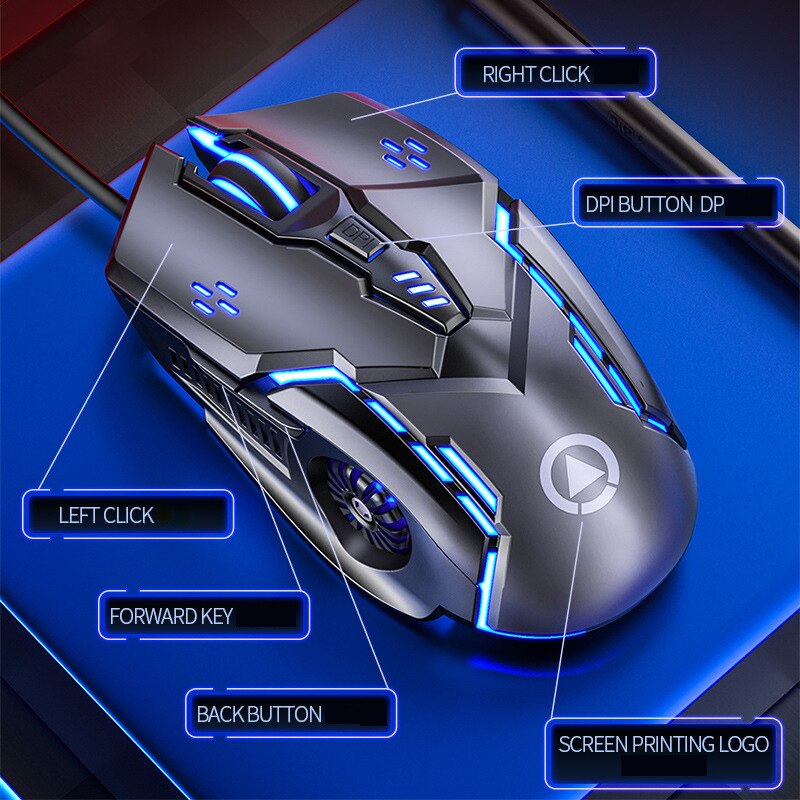 Computer Maus Gamer Ergonomische Spielen Maus USB Verdrahtete Spiel Mause 5500 DPI Stille Mäbenutzen Mit LED-hintergrundbeleuchtung 6 Geschmack Für PC Laptop