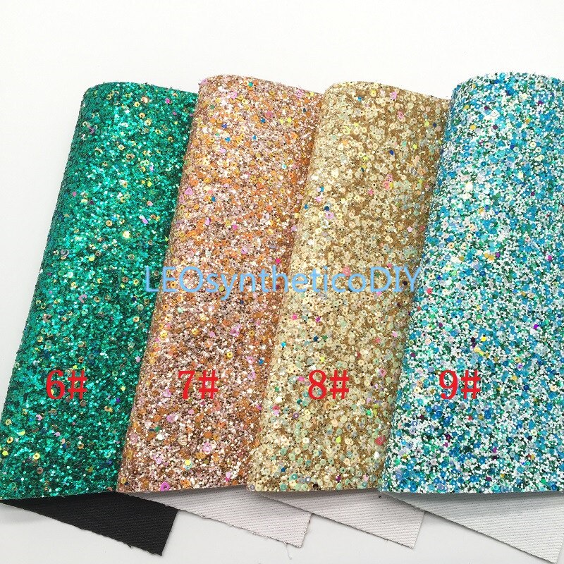 Tissu à paillettes 21x29cm, cuir épais à paillettes pour faire des nœuds, 1 pièce, 4S10