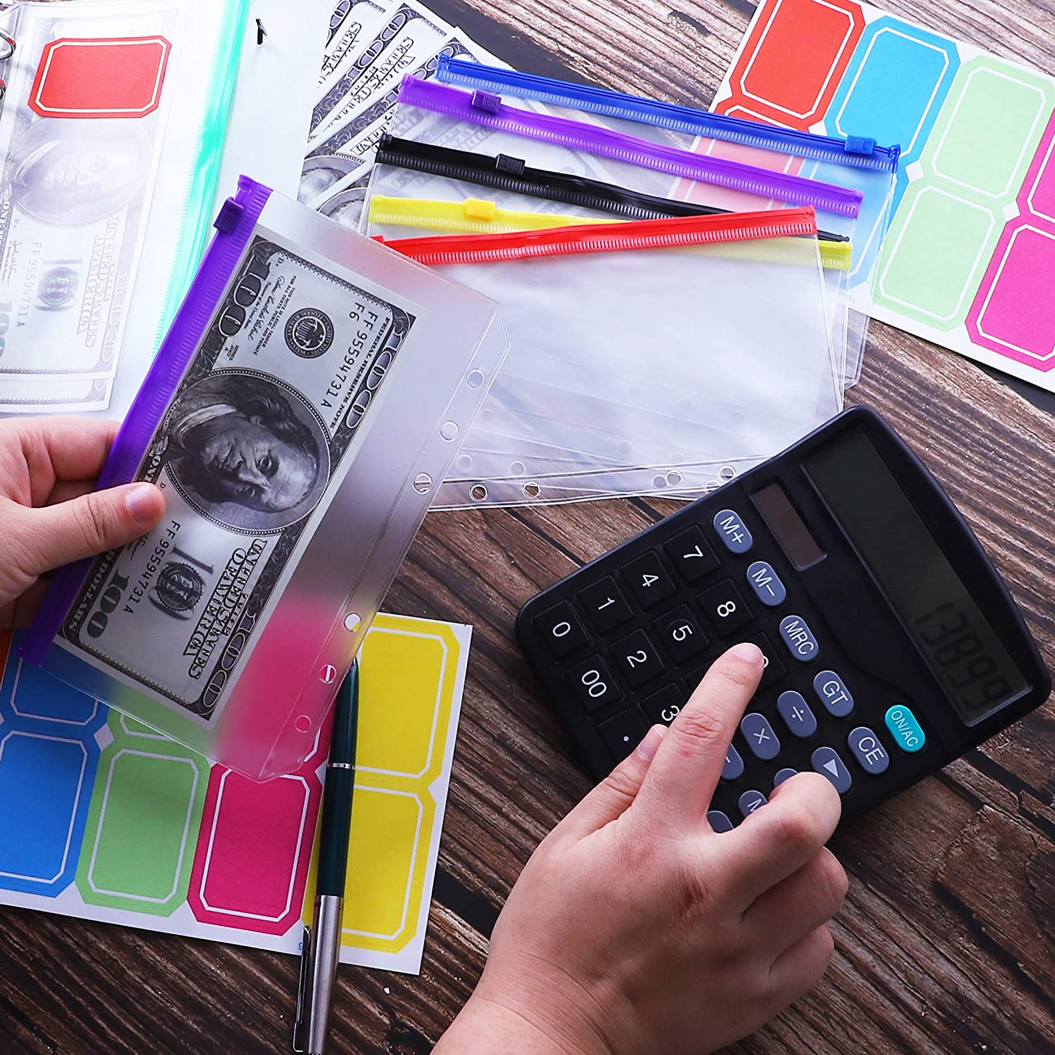 2pcs/lot File Organizer Storage Folder Standard Transparent PVC Loose Leaf Pouch with Self-Styled Zipper Filing Binder Document