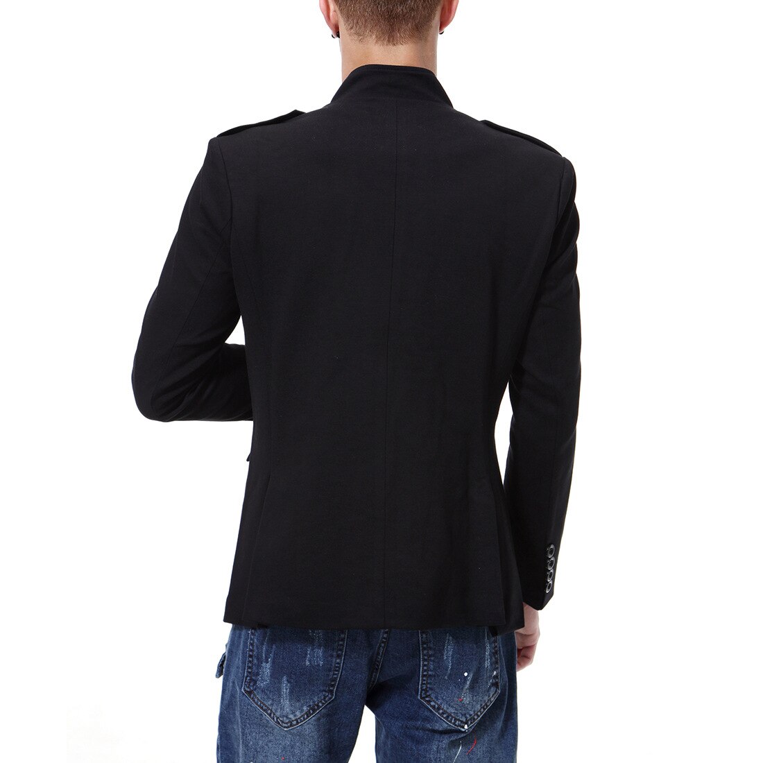 Neue Chinesische Kunst Geschäft Blazer Männer lässig Stehkragen Männlichen kleidung schlank passen Herren Mantel Jacke Größe S-2XL