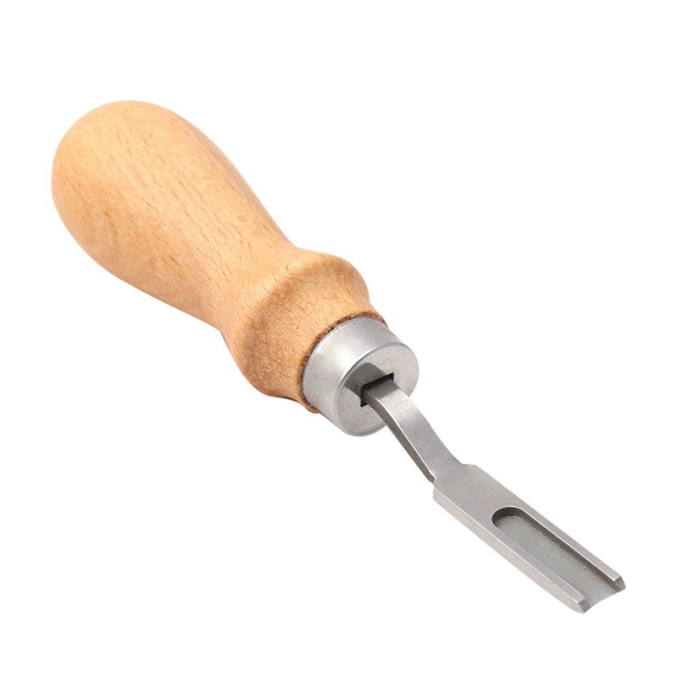 Taglio intaglio strumenti artigianali in pelle tagliabordi in pelle smussatore manico in legno coltello per rasatura peeling Slotter artigianale