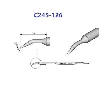MasterXu Original for JBC C245 Tips C245-945/029/030/034/789 Soldering Iron Curve Sharp Blade Head Set T245 Handle Station A9: C245 126