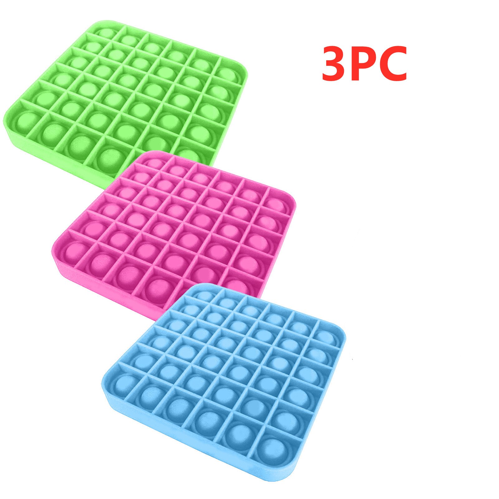 Push Bubble Fidget zabawka sensoryczna autyzm specjalne potrzeby Stress Reliever pomaga złagodzić stres i zwiększyć ostrość miękkie wycisnąć Toy2021: Multicolor-B