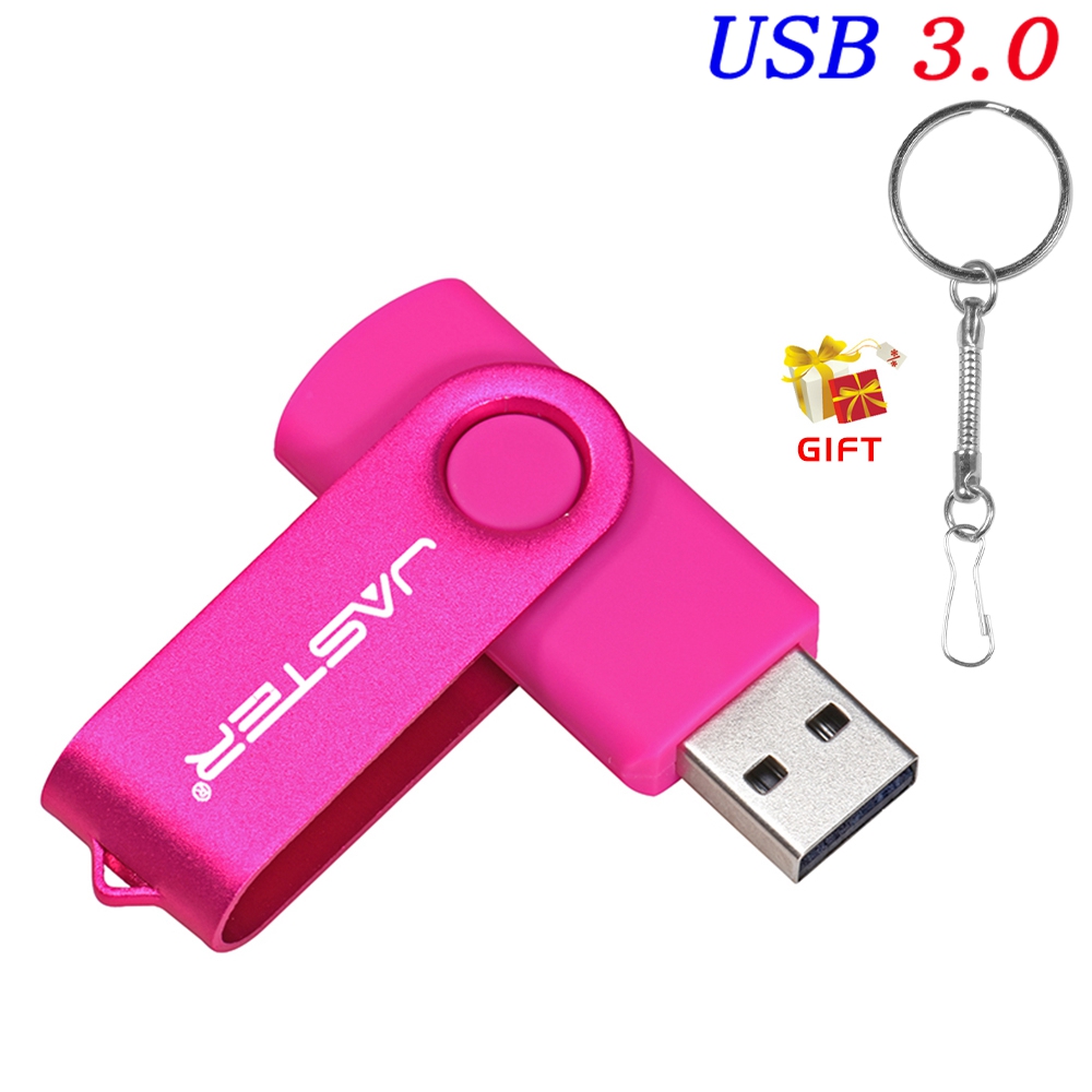 USB 3.0 USB Flash Drive 128GB Rotatable Pen Drive 64G Wedding Memory Stick 32G 16G Free Chain Pendrive 8G Silver USB Stick: Pink / 4GB