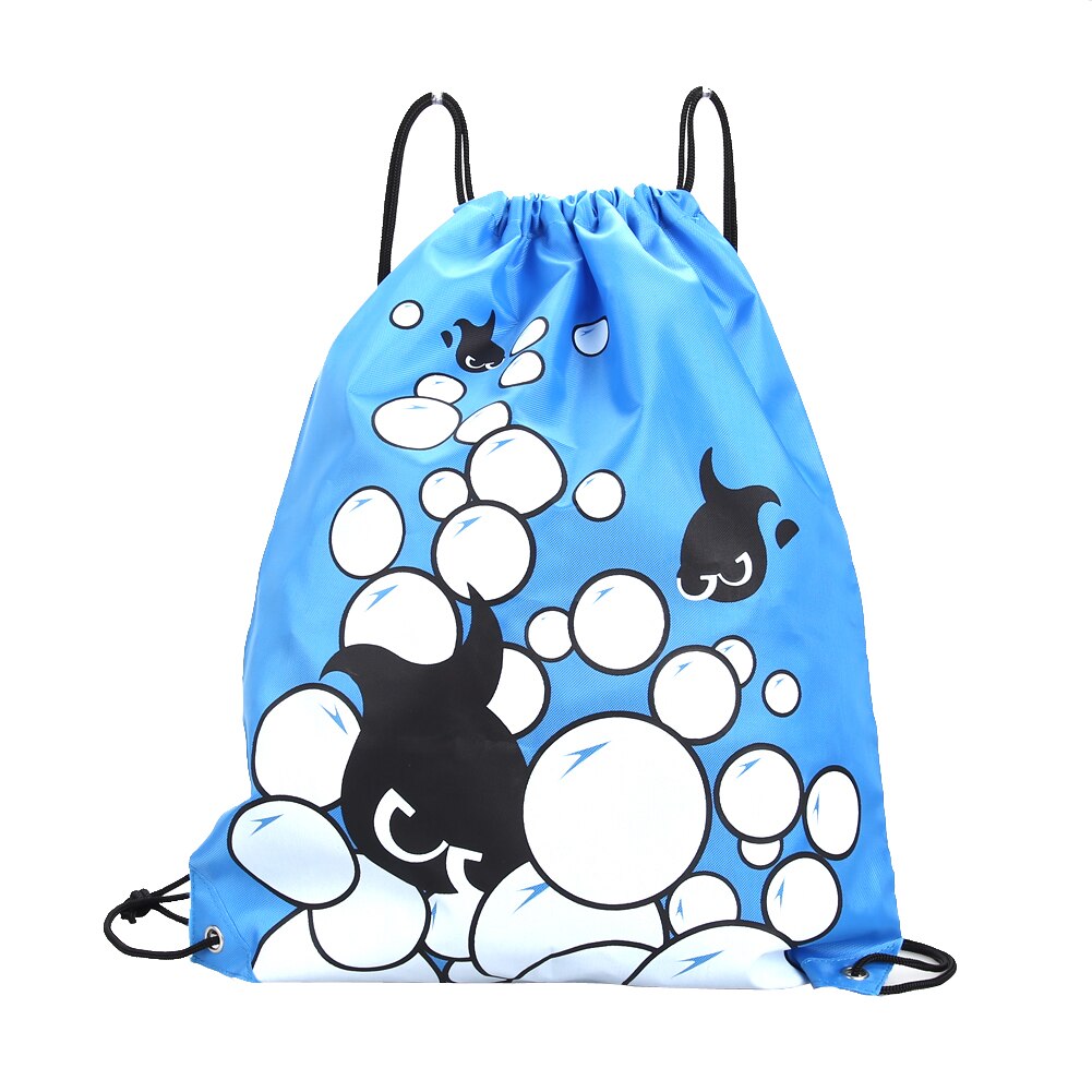 Waterdichte 34*42Cm Dubbellaags Trekkoord Rugzakken Kleurrijke Schoudertas Zwemmen Tassen Voor Outdoor Sport Reizen Draagbare Tas: BlueFish