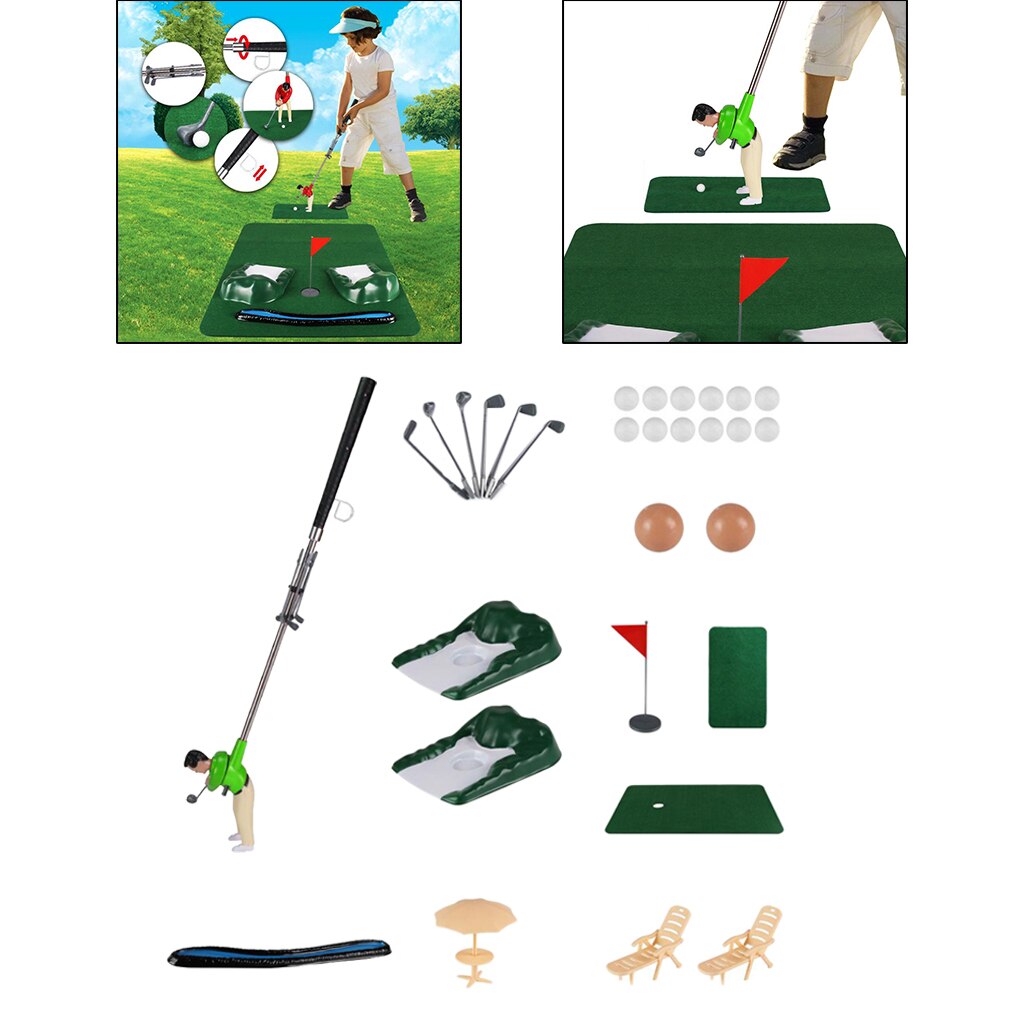 Golf Practice Set Mini Golf Ball Sport Set Children Golf Club for Kids Adults: Green