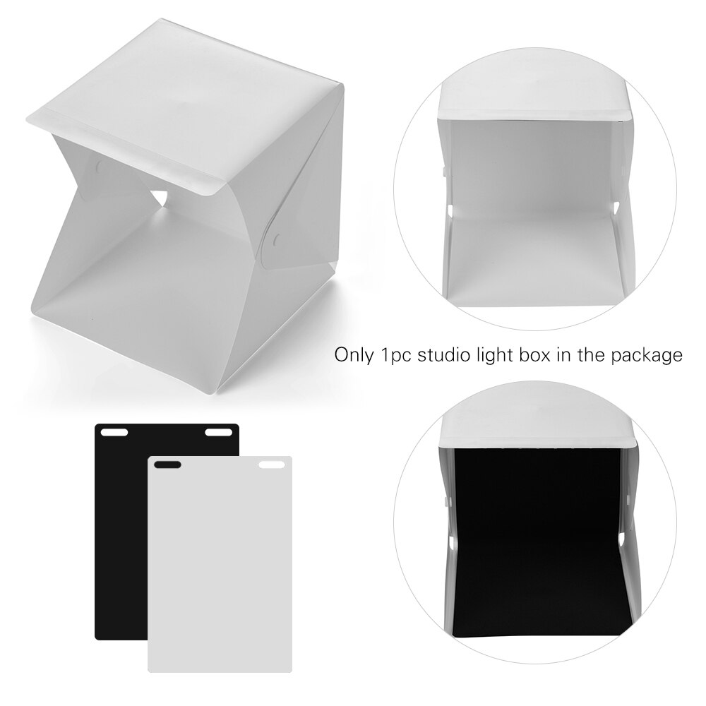 Bærbar diy led studio lysboks 6000k mini sammenklappelig fotograferingstelt sort hvid baggrund usb til stadig liv fotografering