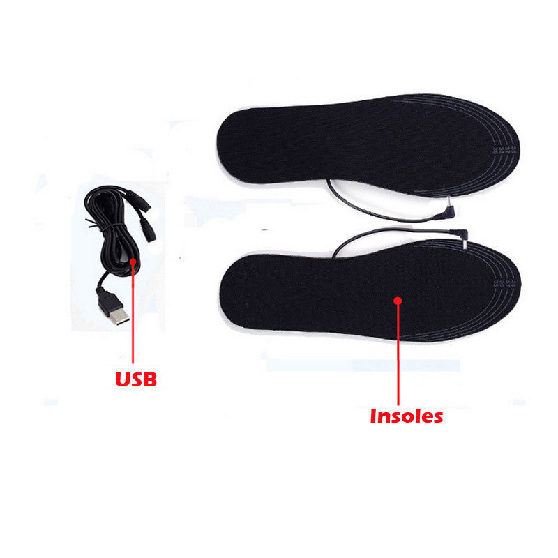 Plantillas de zapato calefactoras eléctricas calcetines calientes pies calentador USB pie invierno almohadillas