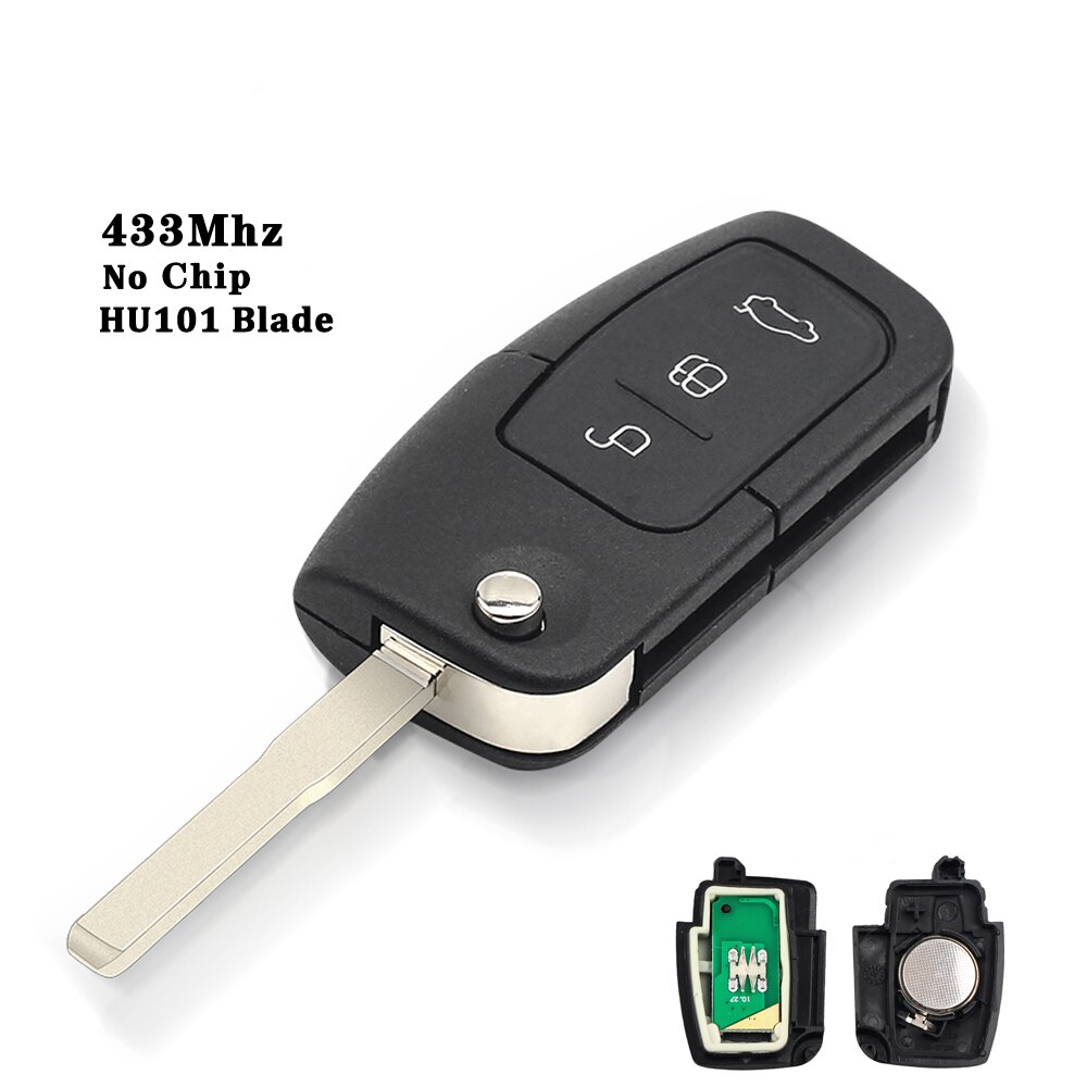 KEYYOU-llave de coche con Chip HU101/FO21, 4D63/4D60, 433MHz, para Ford Fusion, Focus, Mondeo, , Galaxy: Original No Chip