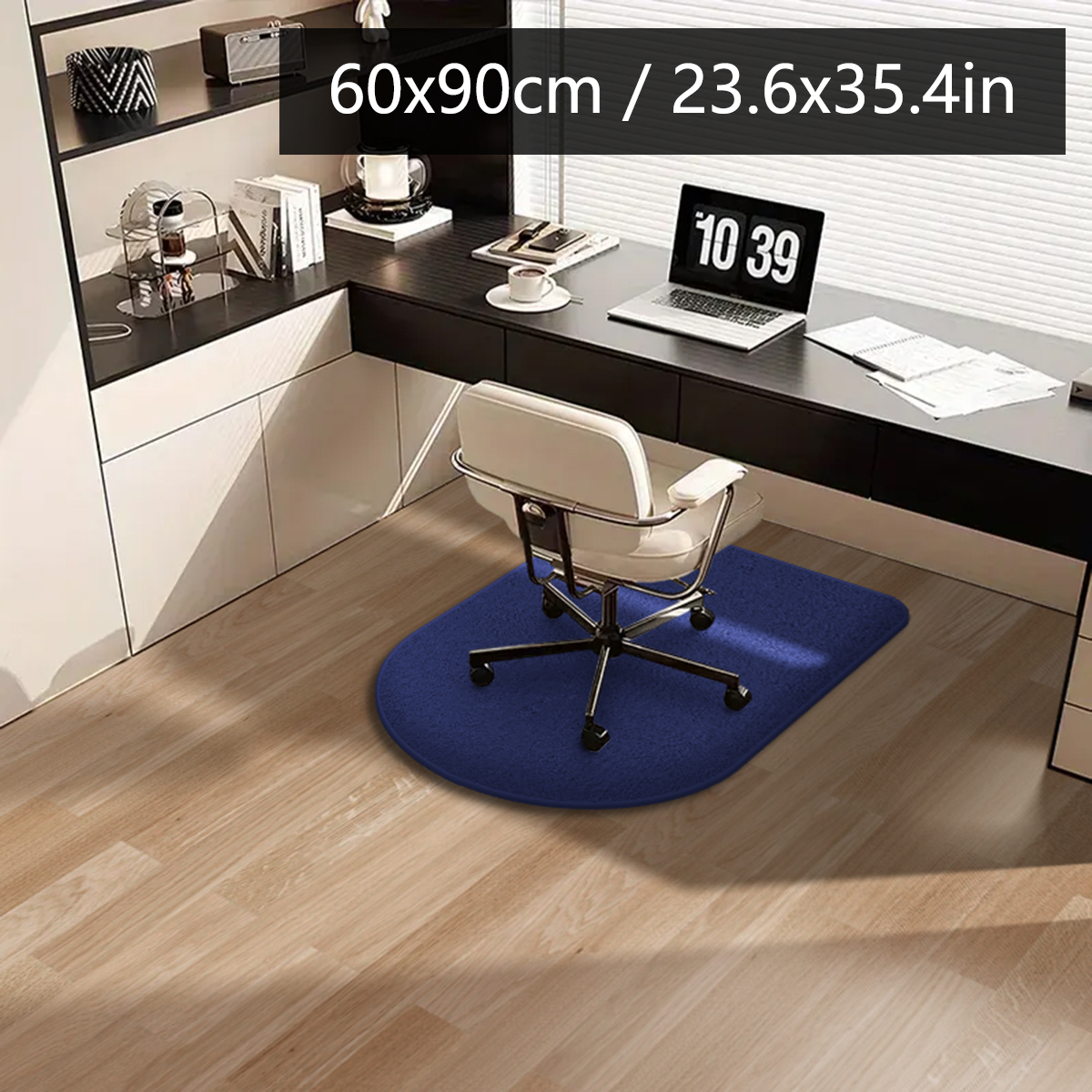 Solid color computer chair mat flannel floor mat thickened desk swivel chair arched carpet study soft dressing table foot mat: Pink