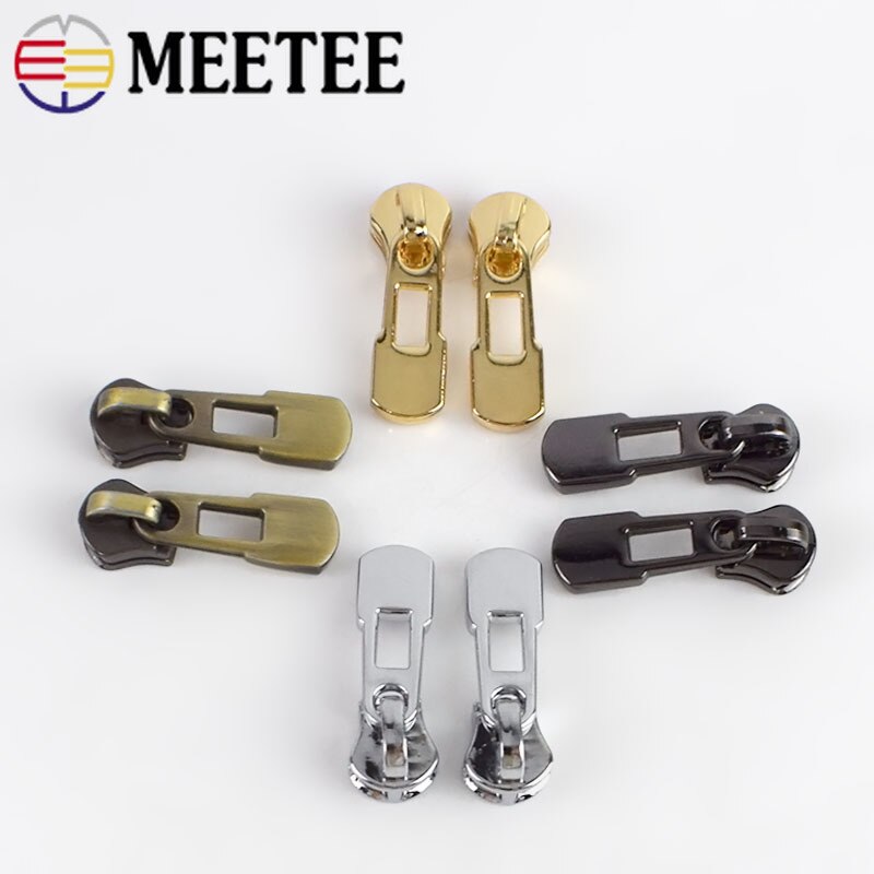 Meetee-deslizadores de cremallera de aleación para cremalleras de Metal, Kit de reparación de cremalleras para bolsas de ropa, accesorios de costura de ropa DIY, 3 #, 20 Uds.