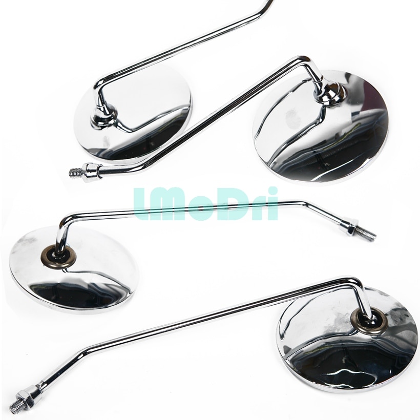 Lmodri 2 Pieces/pair Universele Motorfiets Terug Spiegel Ronde Vorm Achteruitkijkspiegel Side Spiegels Voor Motor Met 8 Mm Schroef