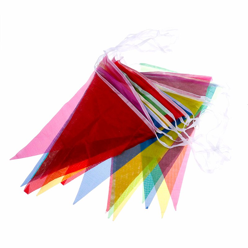 1 sæt 10m farverige bunting banner fest hænge trekanter snor flag festival indretning
