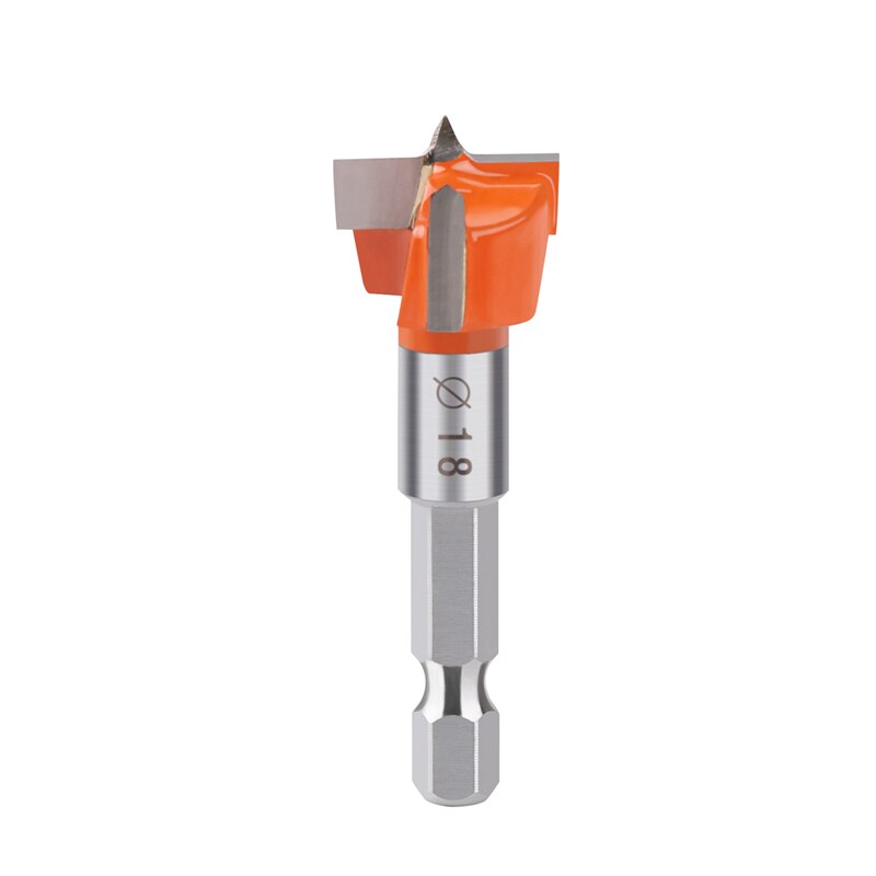 16-35Mm Tungsten Carbide Hout Scharnier Boring Boor Forstner Gatenzaag Met 1/4 Hex schacht Voor Plactic Hout: 18mm