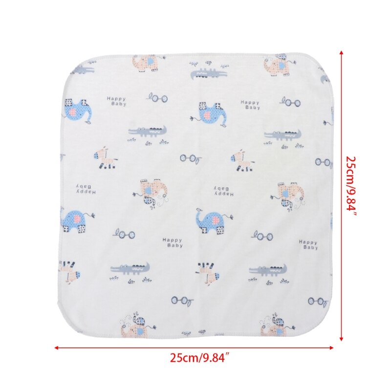 Noenname-null babyhandduk 25 x 25cm tunn blandning bomull mjuk torka mattvätt ansikte fyrkantig barn