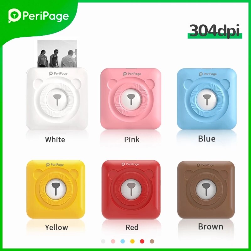 PeriPage – Mini-imprimante Photo thermique sans fil, 304 dpi, pour téléphone Portable Android IOS, pour enfants