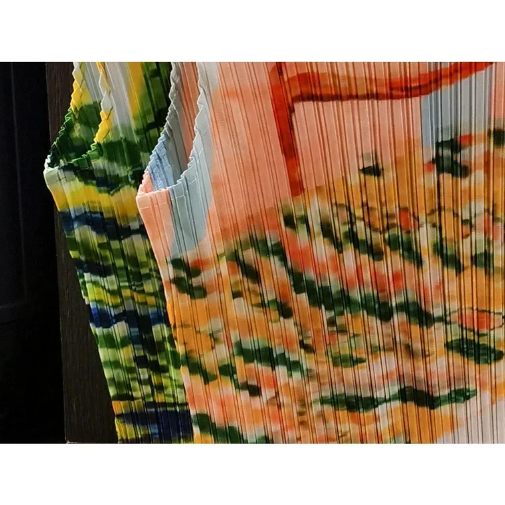 Camiseta plisada de Original para mujer, Tops con estampado de flores plisadas, informal, ropa Retro holgada fina para mujer 2025