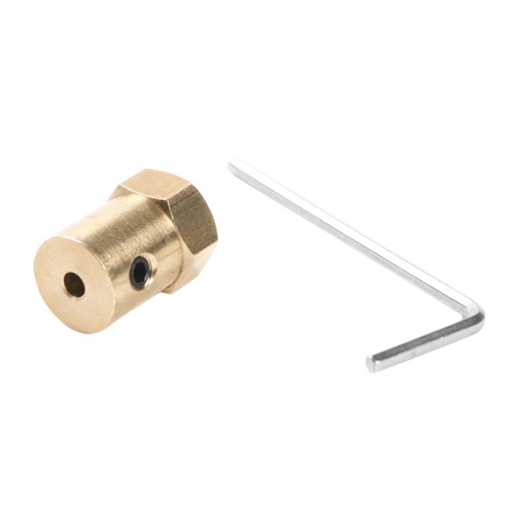 3mm/4mm/5mm/6mm/7mm/8mm Hex Connector Brass Flexible Motor Shaft Coupler Coupling with Screw Wrench