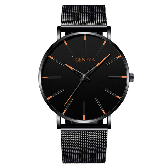 Minimalist men's ultra-thin watches men's business stainless steel mesh belt quartz watch Relogio Masculino KT09: D2