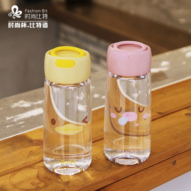 Animal Park Plastic Cup 400 ML Men's and Women's Silicone Cup Water Bottles Glass Bottle Drinkware