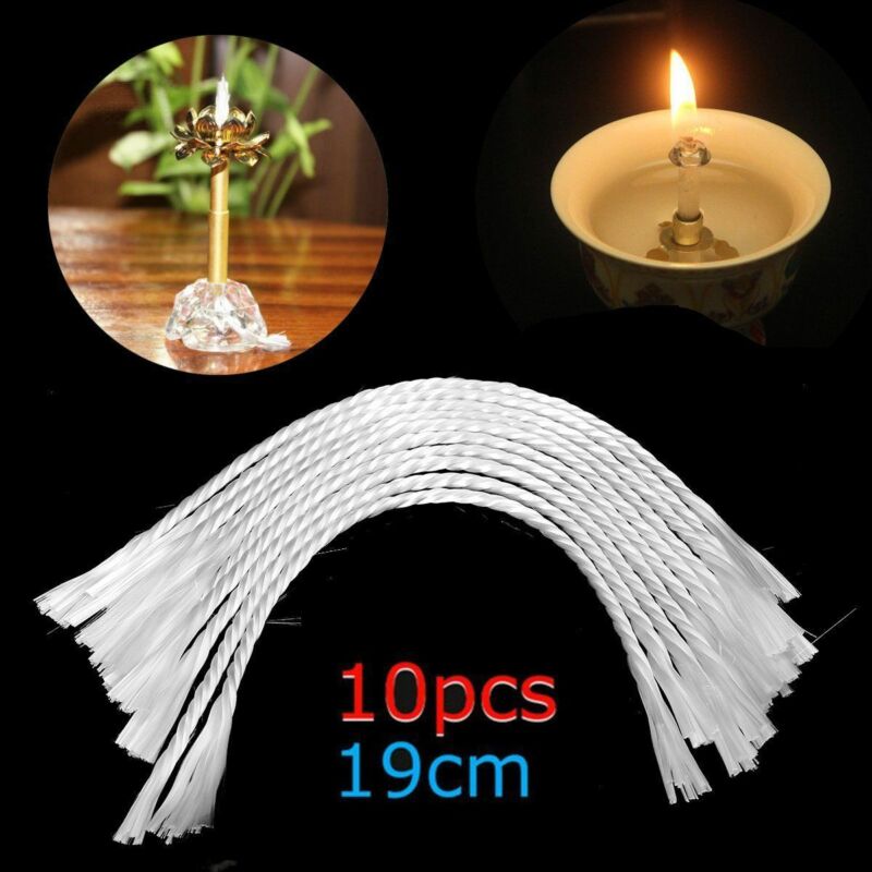 10 Stück, Länge 19 cm, weiße Glasfaserdochte, verwendet für Geburtstagskerzen, rauchfrei, DIY-Öllampen, Kerzenherstellungszubehör, Durchmesser 1–6 mm