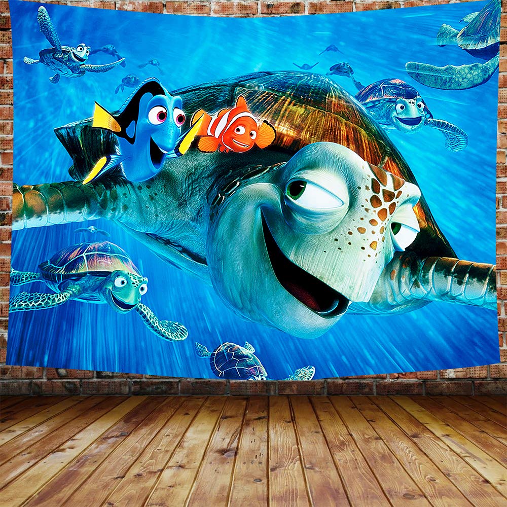 Mar decoración de tortugas película Animal tapiz temático Vida Marina azul océano decoración del dormitorio