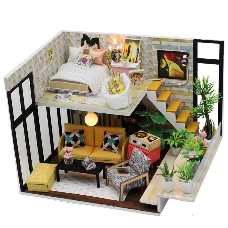 Casa de muñecas en miniatura de DIY para muñecas p... – Grandado