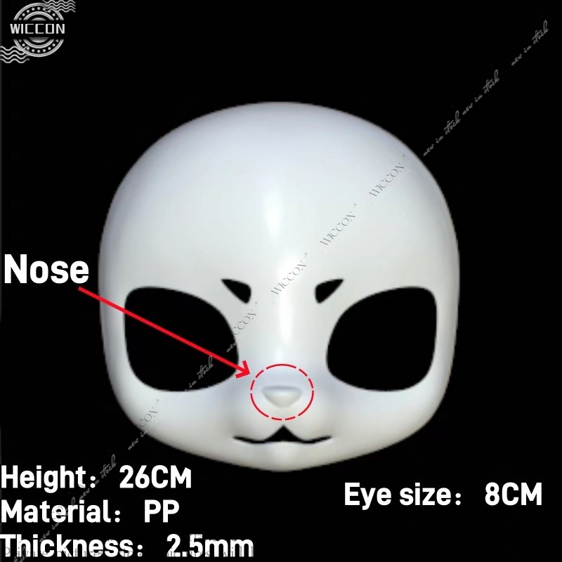 Kemono Fursuit Maschera Canidae Felidae Maschera Teschio Peloso Kig Animale Carino Halloween Party Donna Uomo Maschera giapponese Due tipi di maschera