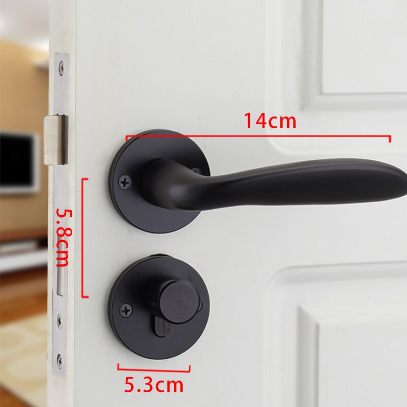 1Pc Space Aluminum Black Door Handle Set with Lock Durable Cylinder Front Lever Latch Home Security Modernized Simple Handleset