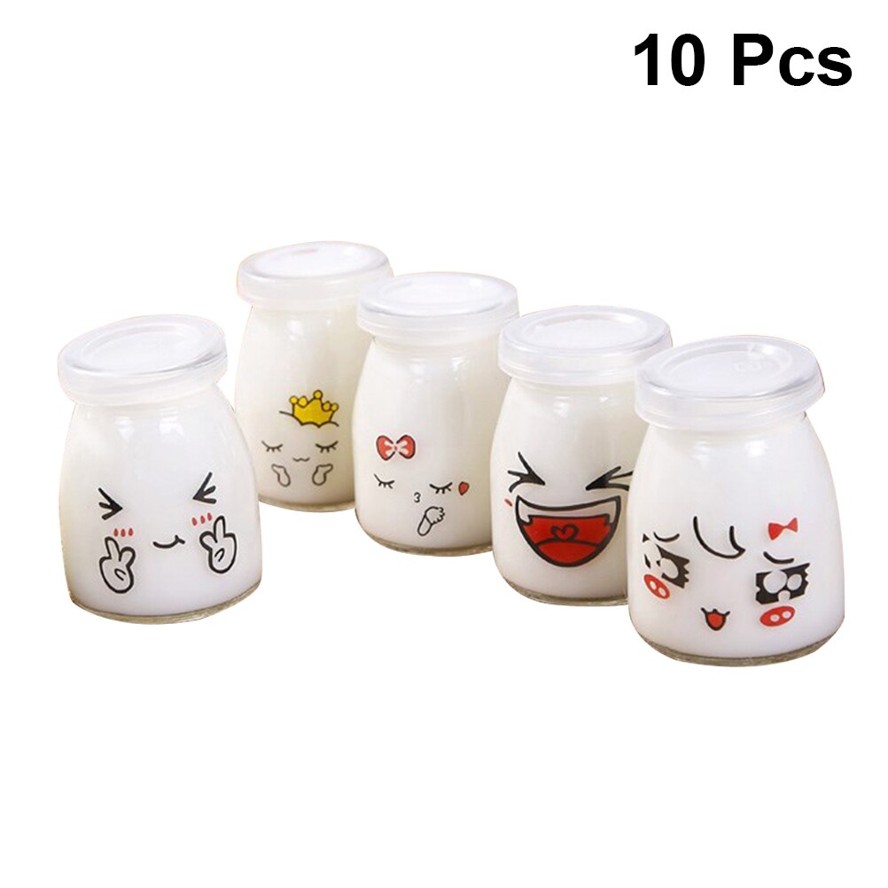 10 sztuk 150ml piękny słoiczek na budyń szkło żaroodporne jogurt pojemniki kubek robić mleka galaretki słoik dla domu sklep (losowy wzór): jak pokazano