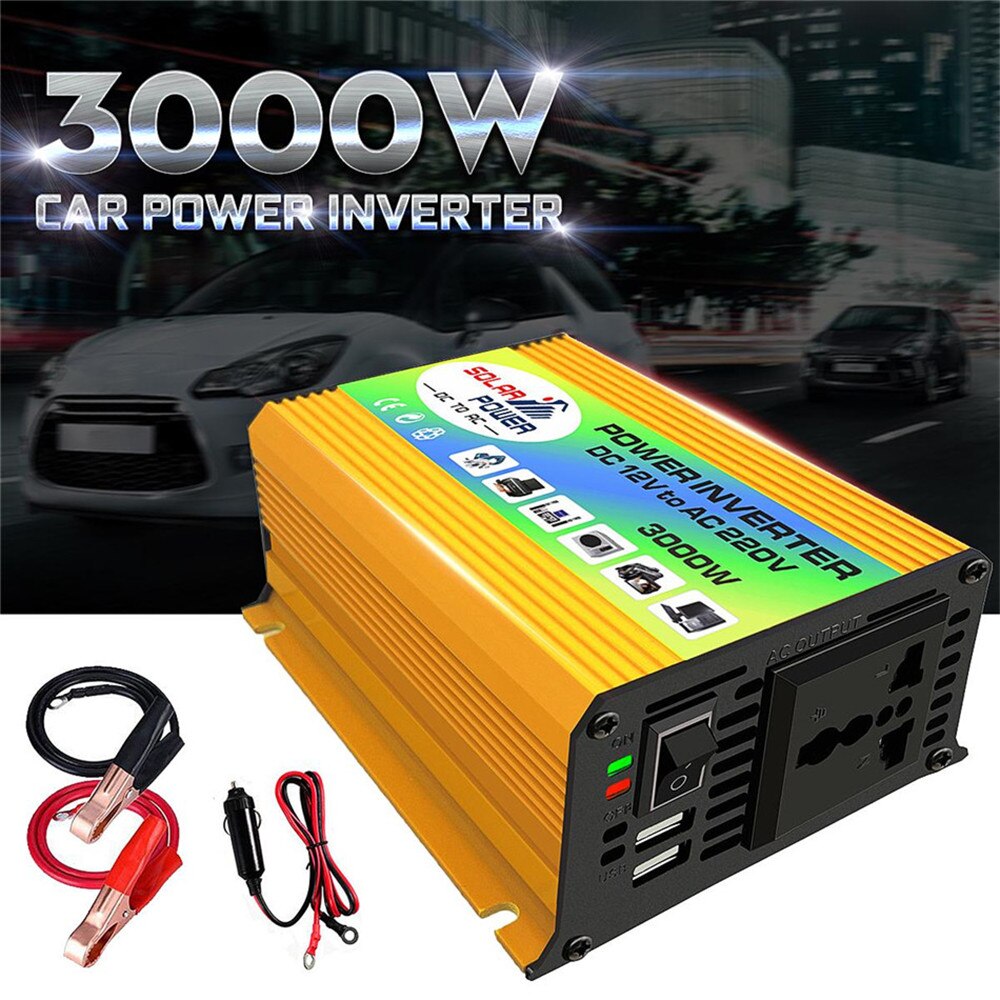 Auto Converter Omvormers 3000W DC12V Om AC220V Usb Charger Boot Auto Voor Omvormer Apparaten Auto Omvormer Accessoires
