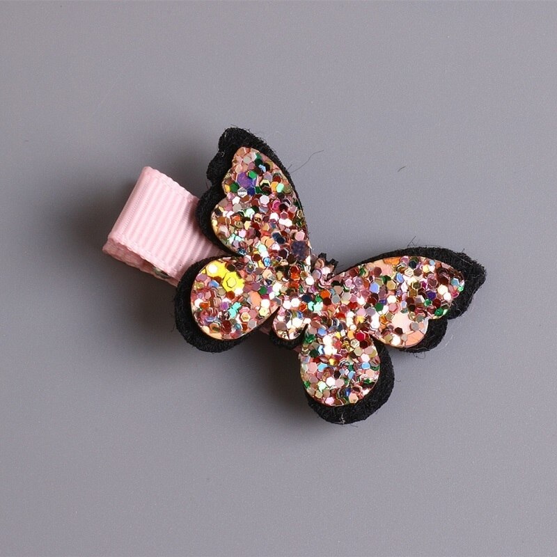1 Pcs Leuke Baby Meisjes Haaraccessoires Pailletten Hart Vlinder Haarspeldjes Glitter Stars Clip Pin Kids Kinderen Haarspeld: 3