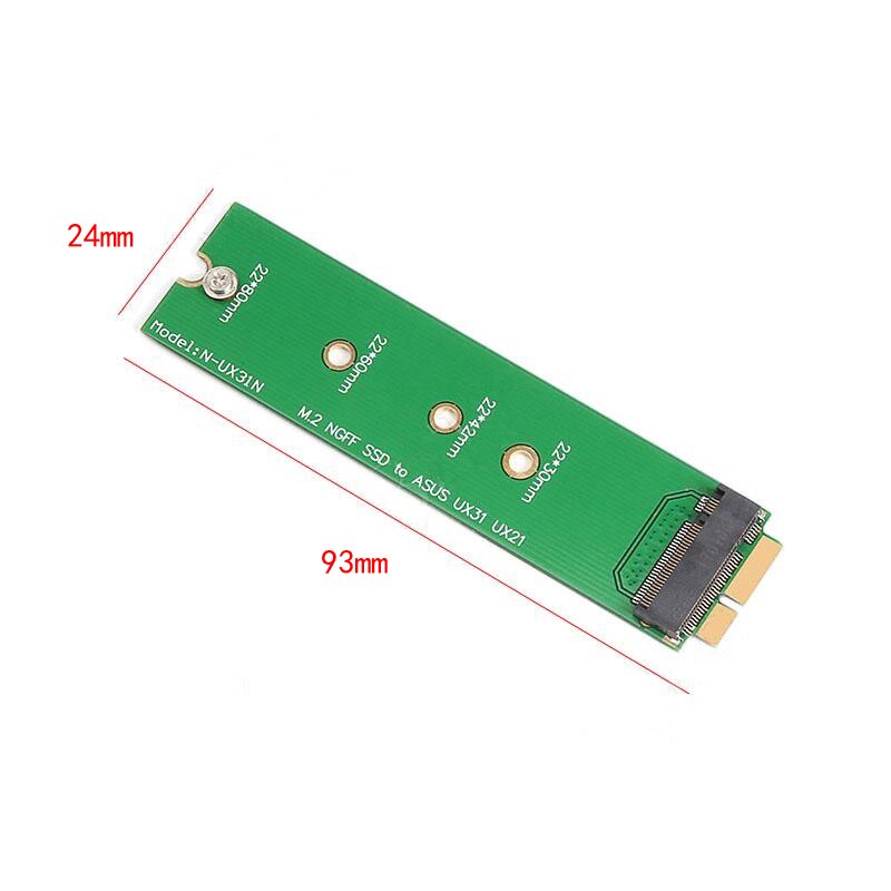 SSD Converter for ZenBook M.2 (NGFF) SSD to 18 Pin SSD Adapter Supports 2230/2242/2260/2280mm M.2 SSD for Asus UX31 UX21 Zenbook