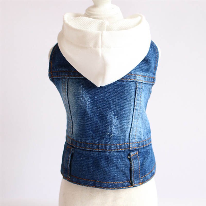 Product Pet Hoodie Jacket For Dog Jeans Spring Dog Clothes Denim T-shirt Puppy Dog Vest Cowboy Cat Coat 10E: S / Gold