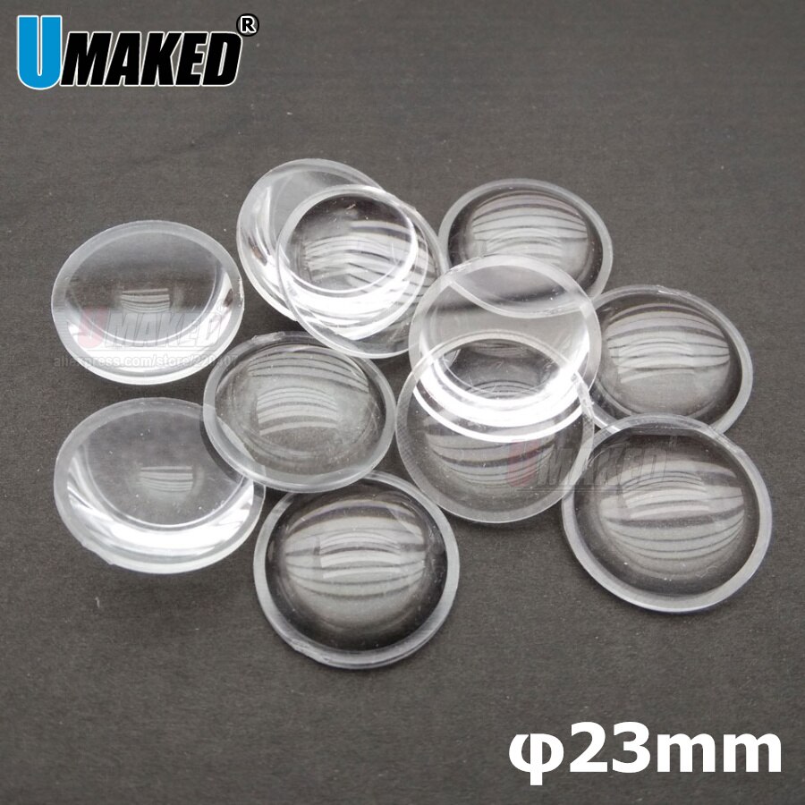 23mm led-linse halvcirkel plano-konvekse led-linser optisk linsekvalitet pmma glat ansigt til linsereflektor