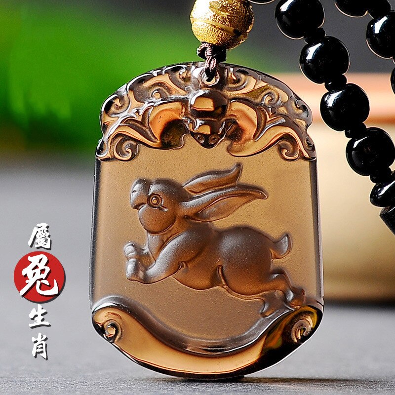 Natural Ice Obsidian 12 Chinese Zodiac Snake Pendant Boutique Jewelry Men's and Women's Necklace: 7