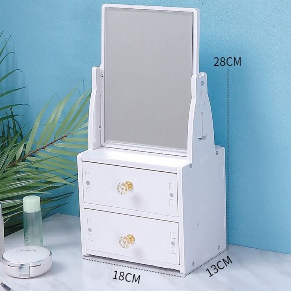 Table Mirror Storage Makeup table Mirror with Drawer Dressing Table Mirrors for Bedroom Beauty Cosmetic Mirror Jewelry Mirrors: E