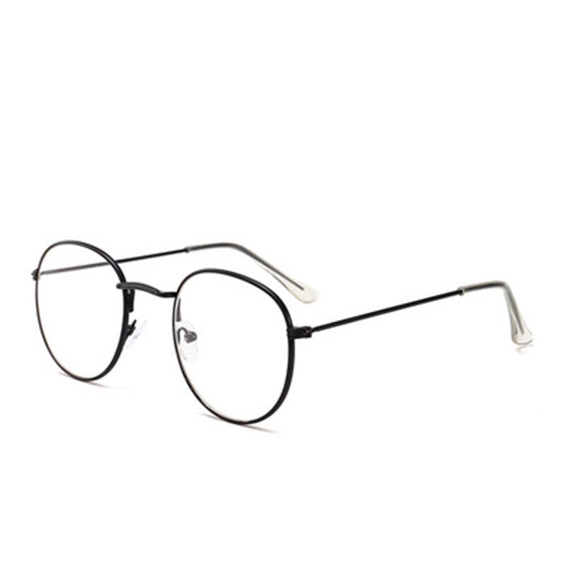 XojoX montura de gafas redondas de para hombre y mujer, monturas de gafas ópticas Unisex transparentes, gafas clásicas doradas: Black