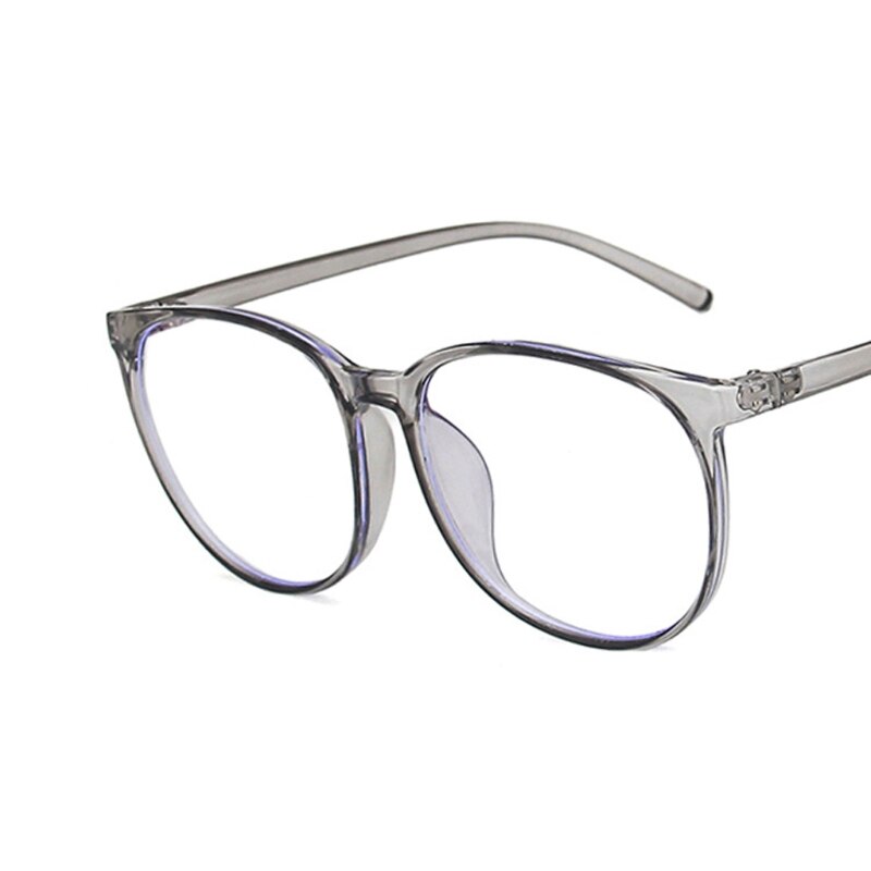 Gafas con filtro de bloqueo de montura para hombre y mujer, anteojos redondos con marco superligero, Anti luz azul, para ordenador: Gris